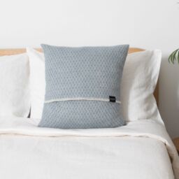 Native Natural Hoop Blue Wool Cushion Cover 45x45cm - Size: 45 cm x 45 cm