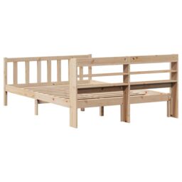 Berkfield Home Bed Frame without Mattress 135x190 cm Double Solid Wood Pine in Brown - thumbnail 6