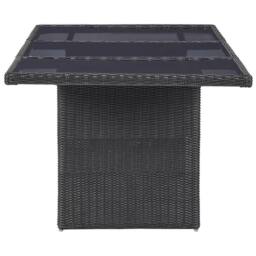Berkfield Home Durable Garden Dining Table Black 200x100x74 cm Glass & Poly Rattan - Size: 200 x 100 x 74 cm - thumbnail 1