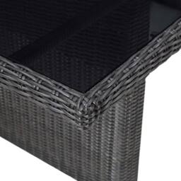 Berkfield Home Durable Garden Dining Table Black 200x100x74 cm Glass & Poly Rattan - Size: 200 x 100 x 74 cm - thumbnail 4