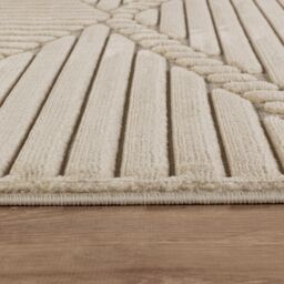Livabliss Le Mans Modern 3D High & Low Pile Textured In- & Outdoor Rug in Beige - Size: 120 cm x 170 cm - thumbnail 7