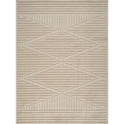 Livabliss Le Mans Modern 3D High & Low Pile Textured In- & Outdoor Rug in Beige - Size: 120 cm x 170 cm - thumbnail 2