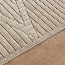 Livabliss Le Mans Modern 3D High & Low Pile Textured In- & Outdoor Rug in Beige - Size: 120 cm x 170 cm - thumbnail 3