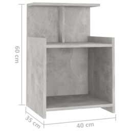 Berkfield Home Bed Cabinet Concrete Grey 40x35x60 cm Engineered Wood - Size: 40 x 35 x 60 cm - thumbnail 6