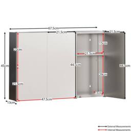 HD Designs Stainless Steel 3-Door Wall Cabinet (ALREADY ASSEMBLED) in Silver - thumbnail 2