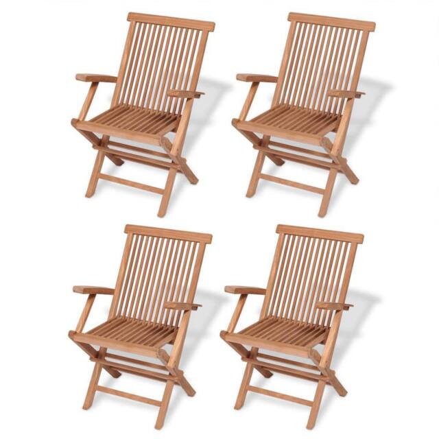 Berkfield Home Beautiful 5 Piece Garden Dining Set Solid Teak Wood in Brown - image 1