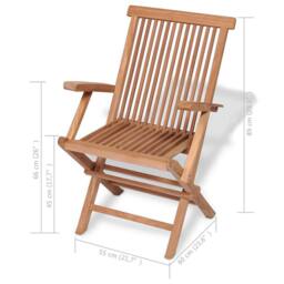 Berkfield Home Beautiful 5 Piece Garden Dining Set Solid Teak Wood in Brown - thumbnail 8