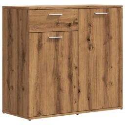 Berkfield Home Sideboard Artisan Oak 80x36x75 cm Engineered Wood in Brown - Size: 80 x 36 x 75 cm - thumbnail 2