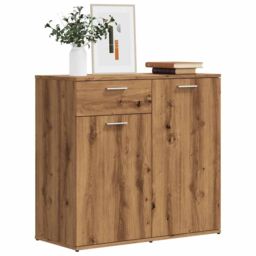 Berkfield Home Sideboard Artisan Oak 80x36x75 cm Engineered Wood in Brown - Size: 80 x 36 x 75 cm - thumbnail 3