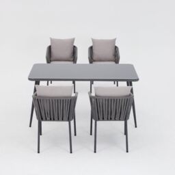 Home Detail Fiji Grey Garden Dining Set - Size: Small - thumbnail 3