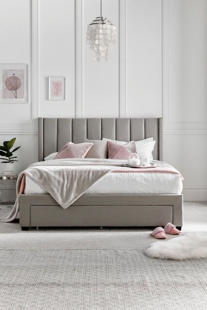 Time4sleep Elegance Champagne Upholstered - Bed Frame Only in Natural - Size: King - image 1