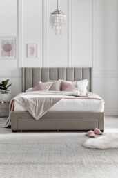 Time4sleep Elegance Champagne Upholstered - Bed Frame Only in Natural - Size: King - thumbnail 1