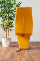 FurnitureboxUK Carson White Marble Effect Dining Table & 6 Willow Chairs in Mustard - thumbnail 6