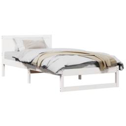 Berkfield Home Bed Frame White Wood 90 x 200 cm Minimalist Bed Frame - thumbnail 3