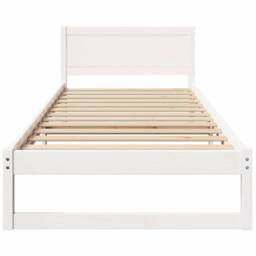 Berkfield Home Bed Frame White Wood 90 x 200 cm Minimalist Bed Frame - thumbnail 5