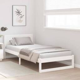Berkfield Home Bed Frame White Wood 90 x 200 cm Minimalist Bed Frame - thumbnail 4