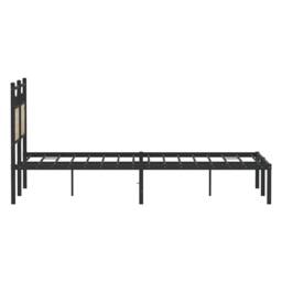Berkfield Home Bed Frame without Mattress Sonoma Oak 120x200 cm Engineered Wood in Black - Size: Small Double - thumbnail 7