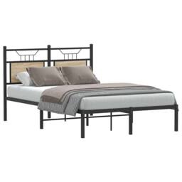 Berkfield Home Bed Frame without Mattress Sonoma Oak 120x200 cm Engineered Wood in Black - Size: Small Double - thumbnail 3
