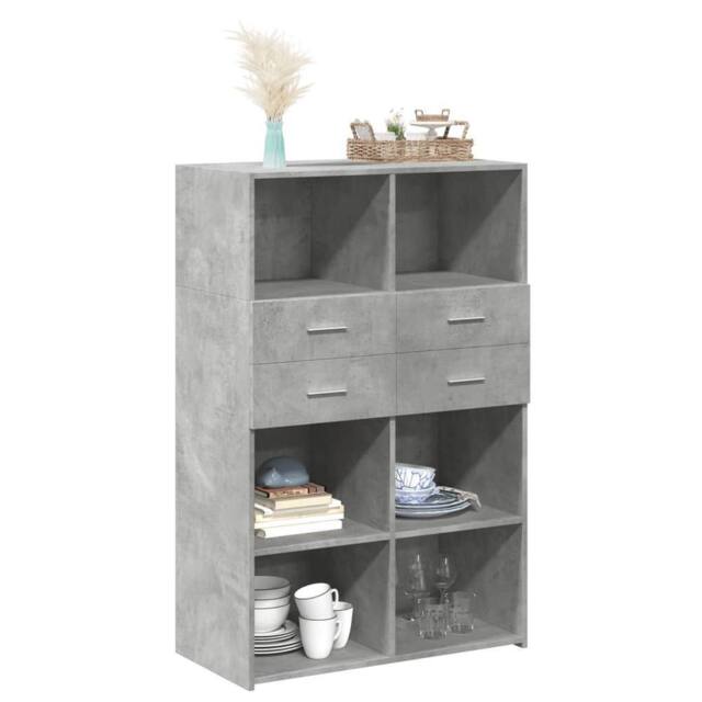 Berkfield Home Highboard Concrete Grey 80x42.5x124 cm Engineered Wood - image 1
