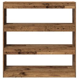 Berkfield Home Book Cabinet/Room Divider - Rustic Wood - 100x30x103cm - Engineered Wood in Brown - Size: 100 x 30 x 103 cm - thumbnail 6