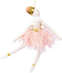 Shatchi Ballerina Pink 14x20cm - Christmas Hanging Decoration - Size: 14x20 cm