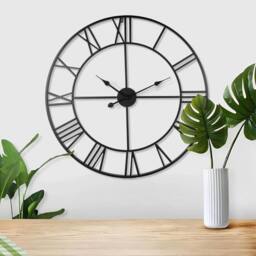 Kelvenix Black 40cm Outdoor Garden Wall Clock Big Roman Numerals - thumbnail 4
