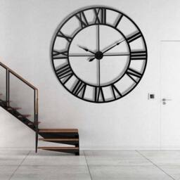 Kelvenix Black 40cm Outdoor Garden Wall Clock Big Roman Numerals - thumbnail 1