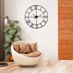 Kelvenix Black 40cm Outdoor Garden Wall Clock Big Roman Numerals - thumbnail 6