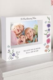 Personalised Memento Company Women's Personalised Wild Flowers Box Photo Frame in White - thumbnail 4