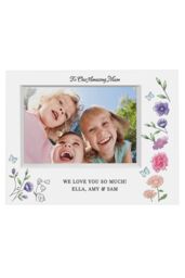 Personalised Memento Company Women's Personalised Wild Flowers Box Photo Frame in White - thumbnail 1