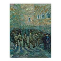 Artery8 Vincent van Gogh Framed Wall Art Penitentiary Prisoners Exercising in Blue - Size: A4 - thumbnail 3