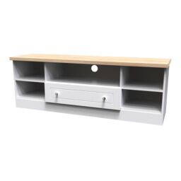 Ready Assembled 2 U Norton Wide 1 Drawer TV & Media Unit (Ready Assembled) in White - Size: Large - thumbnail 4