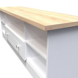Ready Assembled 2 U Norton Wide 1 Drawer TV & Media Unit (Ready Assembled) in White - Size: Large - thumbnail 5