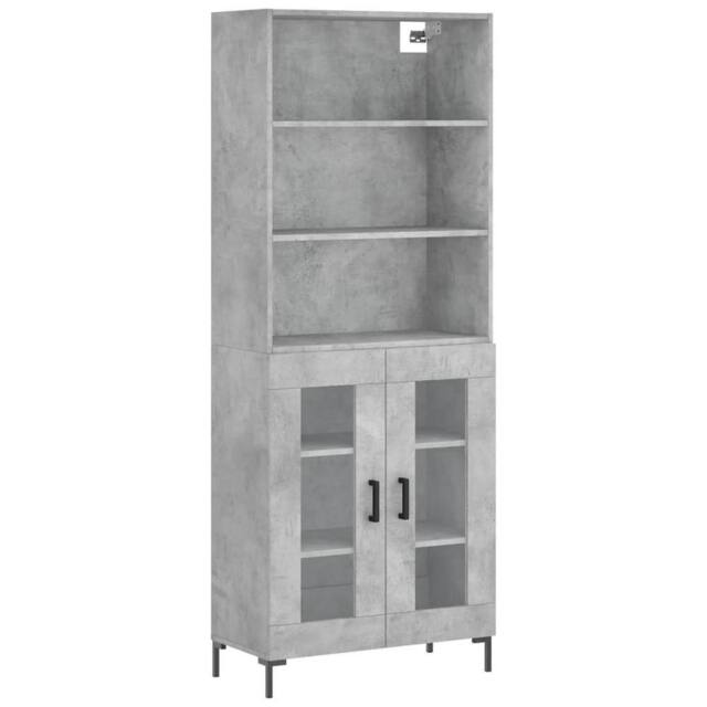Berkfield Home Highboard Concrete Grey 69.5x34x180 cm Engineered Wood - image 1