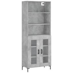 Berkfield Home Highboard Concrete Grey 69.5x34x180 cm Engineered Wood - thumbnail 1