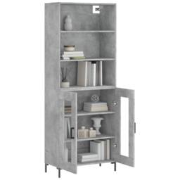 Berkfield Home Highboard Concrete Grey 69.5x34x180 cm Engineered Wood - thumbnail 3