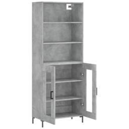 Berkfield Home Highboard Concrete Grey 69.5x34x180 cm Engineered Wood - thumbnail 4
