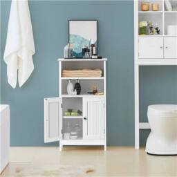 KORVIXA Wooden Bathroom Floor Cabinet in White - thumbnail 4
