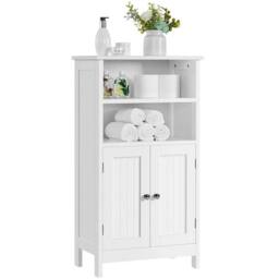 KORVIXA Wooden Bathroom Floor Cabinet in White