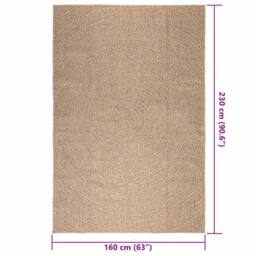 Berkfield Home Rug 160x230 cm Jute Look Indoor & Outdoor in Brown - Size: 100 cm diameter - thumbnail 9