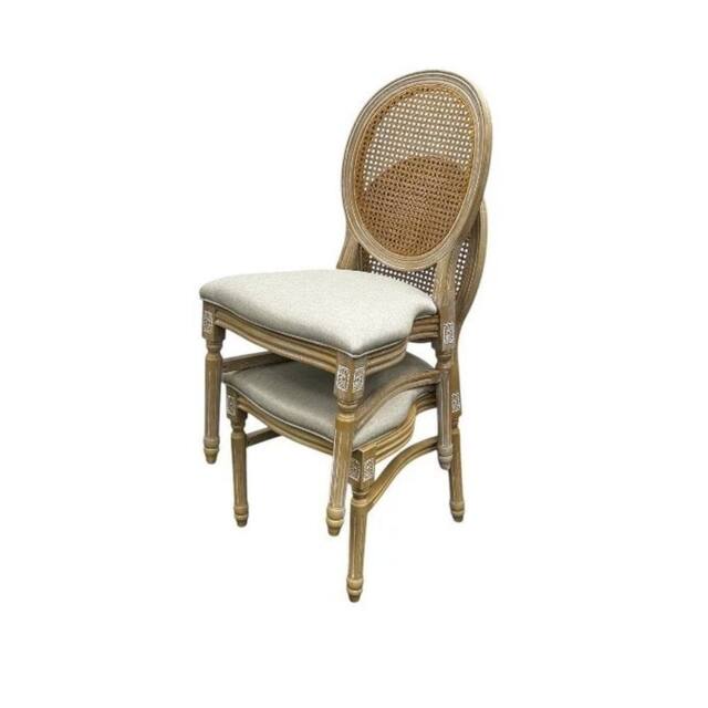 Kelvenix Pack of 2 Chairs Cane Backed Chairs Dining Chairs in Brown - Size: 0.6m2 - image 1