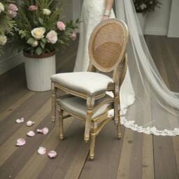 Kelvenix Pack of 2 Chairs Cane Backed Chairs Dining Chairs in Brown - Size: 0.6m2 - thumbnail 5