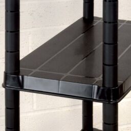 Berkfield Home Storage Shelf 4-Tier Black 61x30.5x130 cm Plastic - thumbnail 5