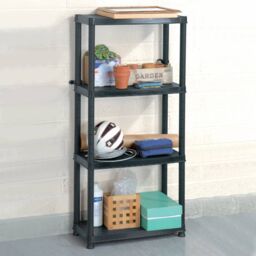 Berkfield Home Storage Shelf 4-Tier Black 61x30.5x130 cm Plastic