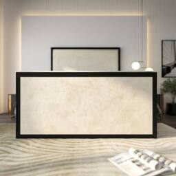 KDMD Adisham Upholstered Electric Media Black & Cream White TV Bed Frame - Size: Single - thumbnail 7