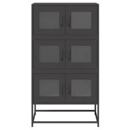 Berkfield Home Highboard Black 68x39x123 cm Steel - Size: 68 x 39 x 123 cm - thumbnail 5
