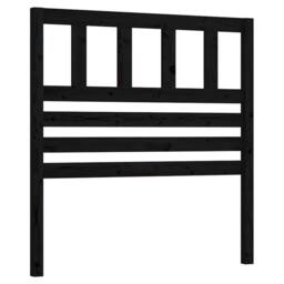 Berkfield Home Beautiful Bed Headboard Black 81x4x100 cm Solid Wood Pine - Size: 81 x 4 x 100 cm - thumbnail 3