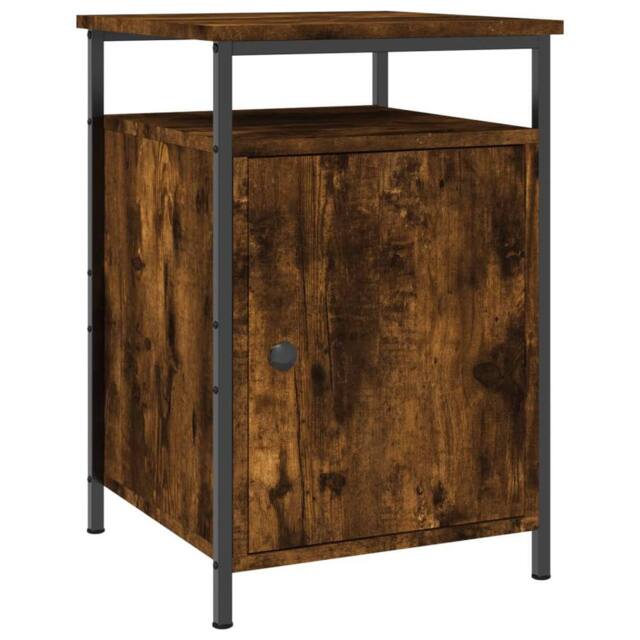 Berkfield Home Bedside Cabinet Smoked Oak 40x42x60 cm Engineered Wood in Brown - Size: 40 x 42 x 60 cm - image 1