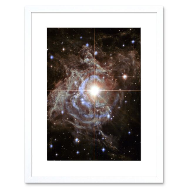 Artery8 Wall Art Print Hubble Space Astronomy Cepheid Variable Super Star RS Puppis Light Echo Phenomenon Bright Flashes In Nebula Artwork Framed 9X7 - image 1
