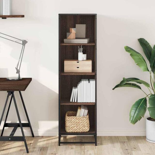 Berkfield Home Modern Book Cabinet Brown Oak 40x35x139 cm Engineered Wood - Size: 40 x 35 x 139 cm - image 1